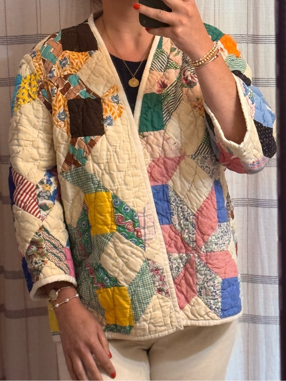 Handmade Vintage Quilted Jacket - Picture 4 of 5